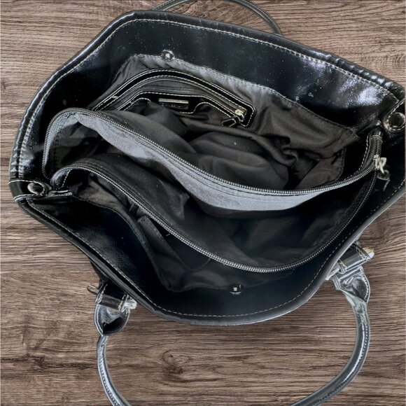 GIANI BERNINI WOMENS MULTI POCKETS PURSE SHOULDER BAG BLACK * SEE LAST 3 PHOTOS* - Picture 6 of 13